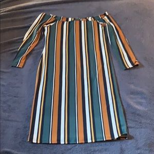 Long Sleeve Off The Shoulder Midi Dress